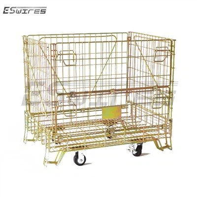 Conteneur en fil métallique avec roulettes